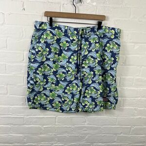 Vineyard Vines Men's Swordfish Swim Trunks Bathing Suit Blue Green Size XL